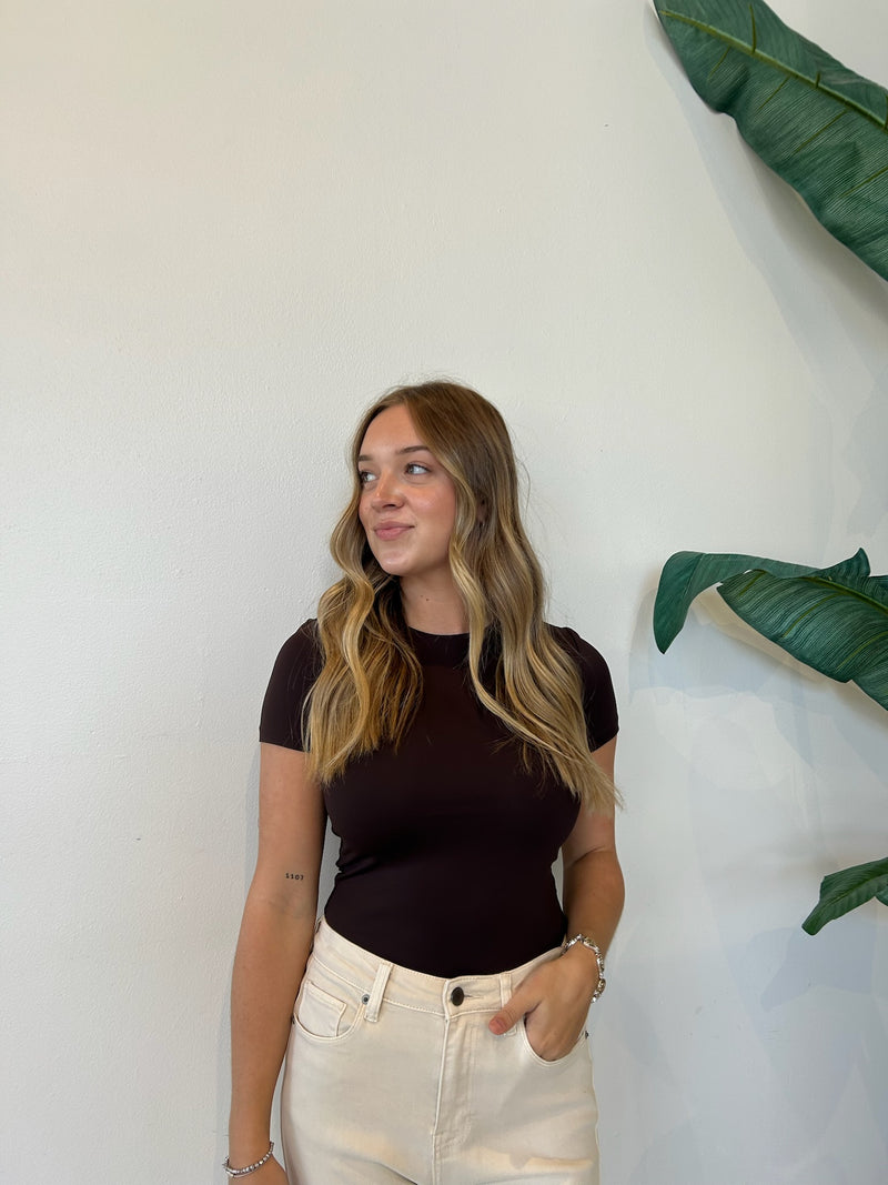 ROXI SS TOP DARK WALNUT