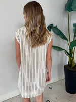MINNA STRIPE MINI DRESS SEA SALT