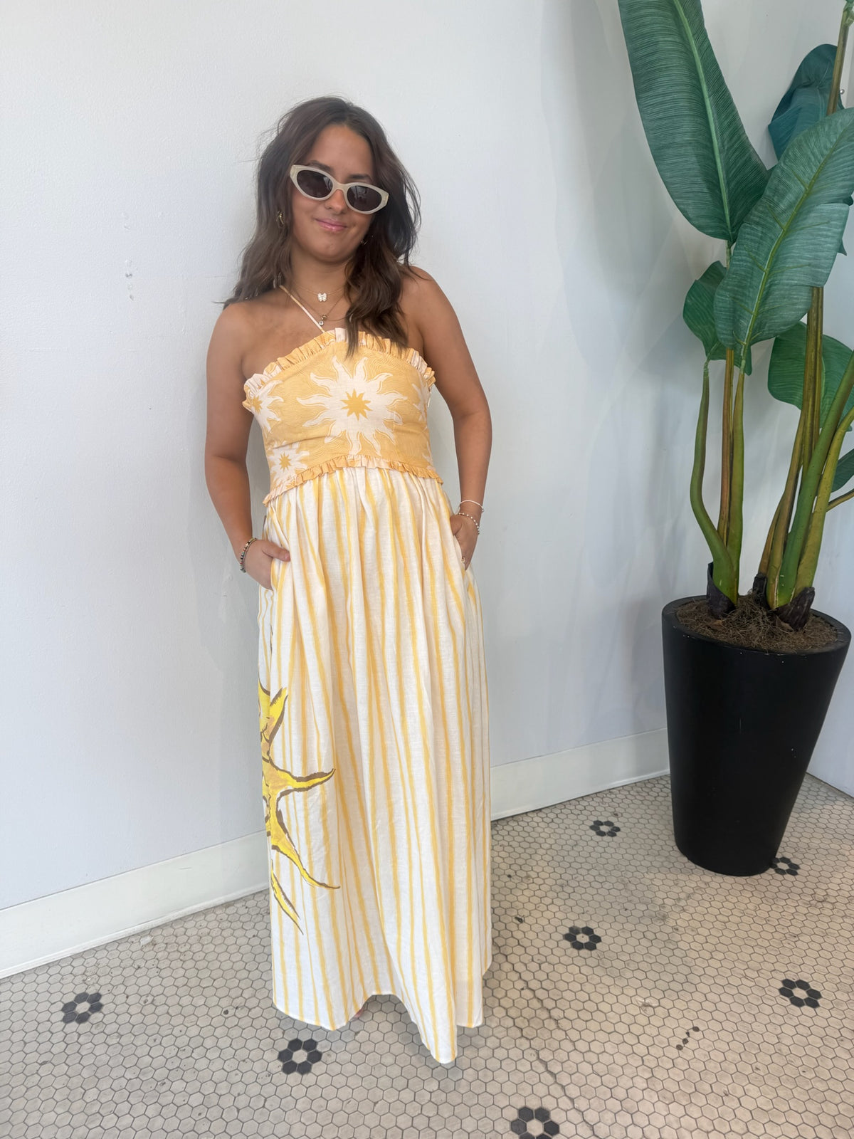 YELLOW STRIPE ASHLEY MAXI DRESS VC Boutique YELLOW STRIPE ASHLEY MAXI DRESS VC Boutique