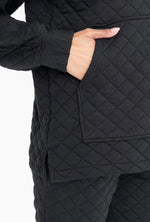QUILTED PULLOVER BLACK