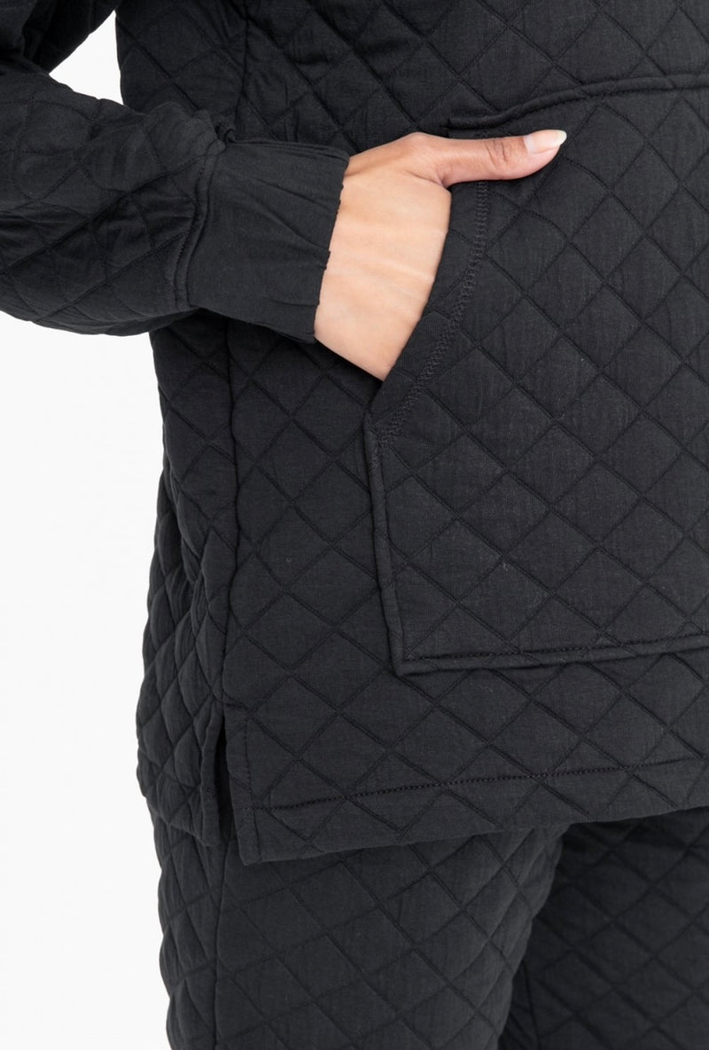 QUILTED PULLOVER BLACK