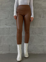 DELILAH LEATHER LEGGINGS COGNAC