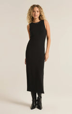 RAEWYN RIB DRESS BLK