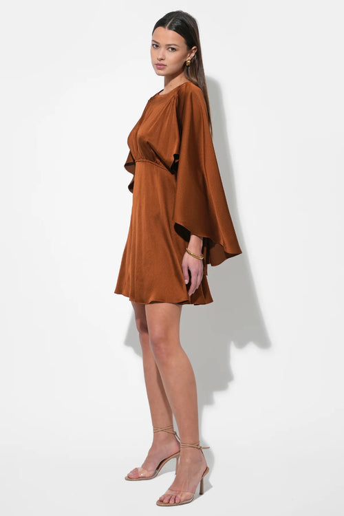 SORAIA CAPE MINI DRESS TOFFEE
