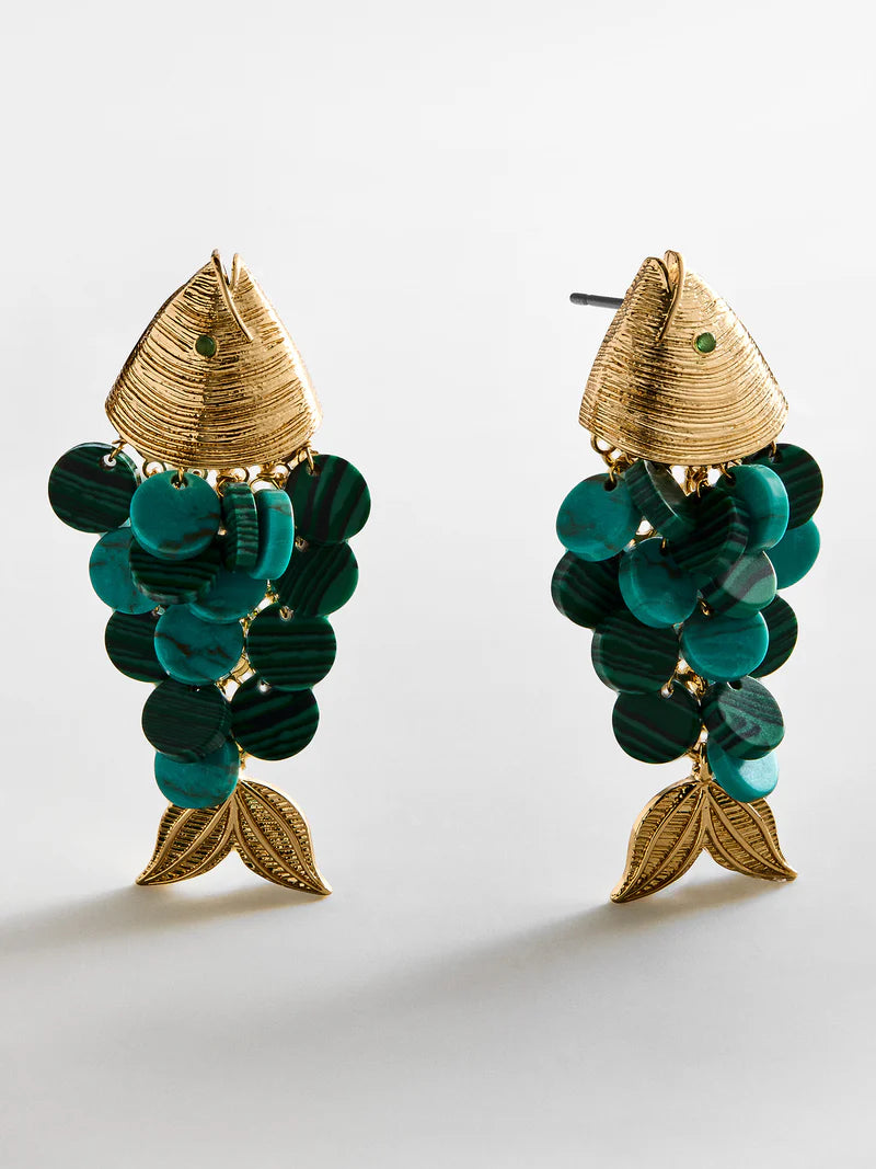 RIPPLE EFFECT EARRINGS MALACHITE