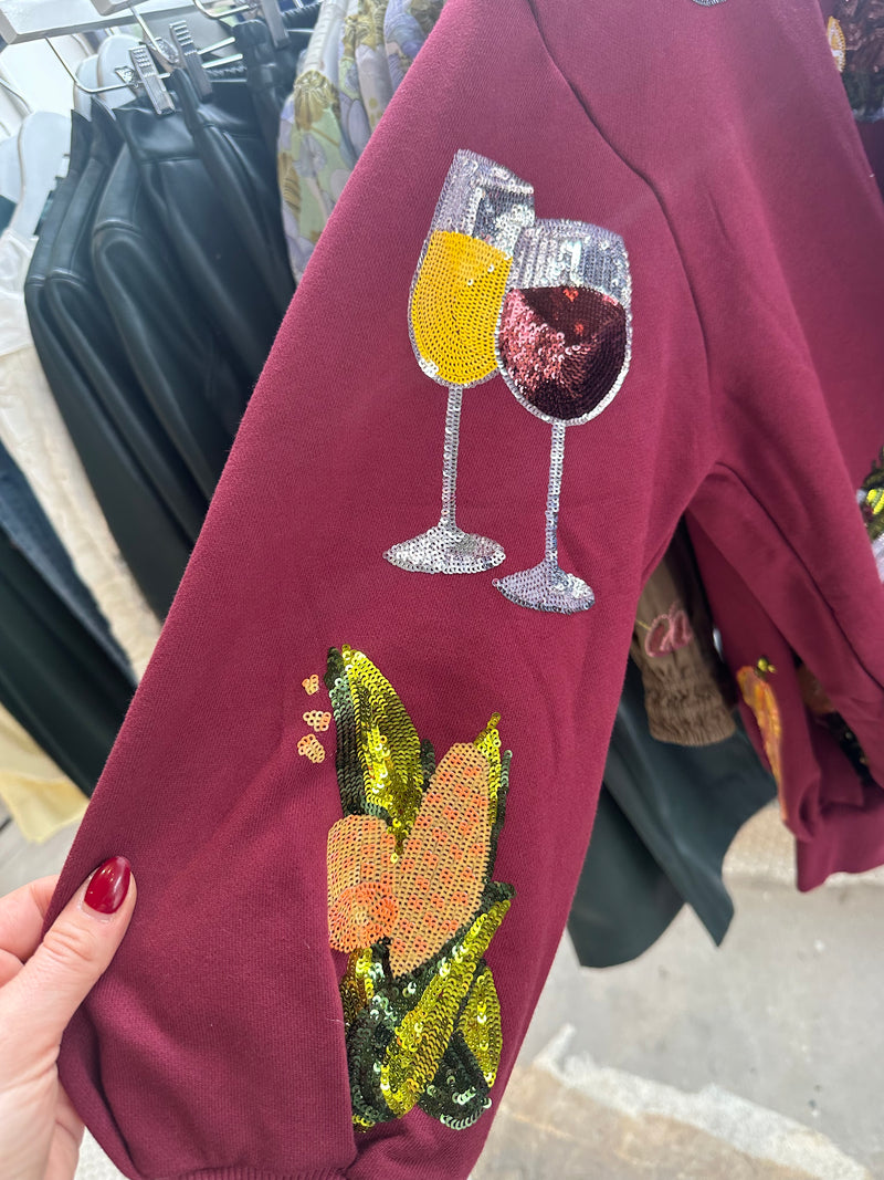 MAROON QUEEN OF TURKEY SWEATSHIRT