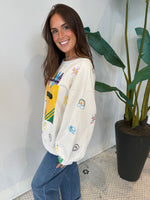 BEIGE MULTI CRAYON & DOODLE SWEATSHIRT