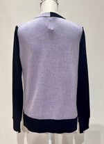 LAV NAVY MIXED KNIT TOP