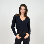 VANNA VNECK LONGSLEEVE BLACK