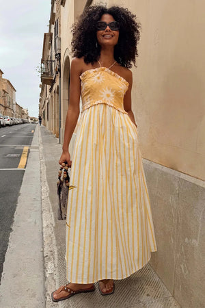 YELLOW STRIPE ASHLEY MAXI DRESS