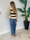 SELENA STRIPE PLAY SWEATER MOSS GREEN