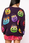 DARK PURPLE MULTI CANDY IN HALLOWEEN BASKETS SWEATSHIRTS