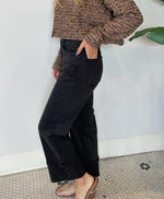 CARLA STRETCH TWILL CUFF PANT BLACK