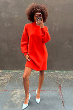 ORANGE PARADISE KNIT MINI DRESS