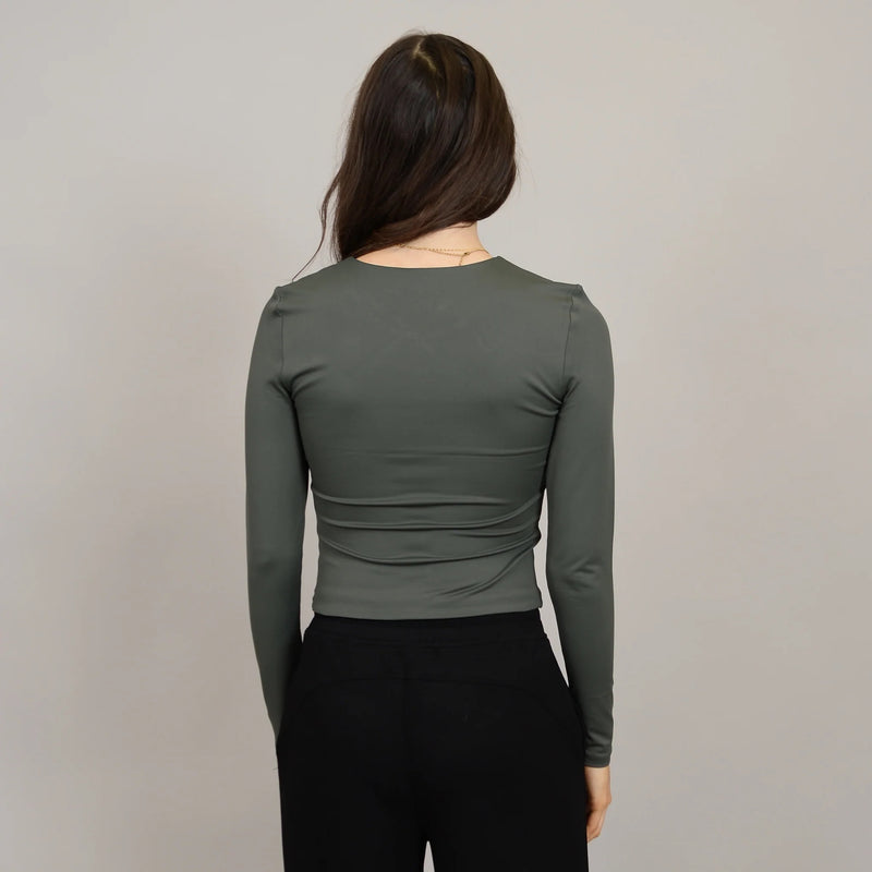 ROXI CREWNECK TOP DK IVY