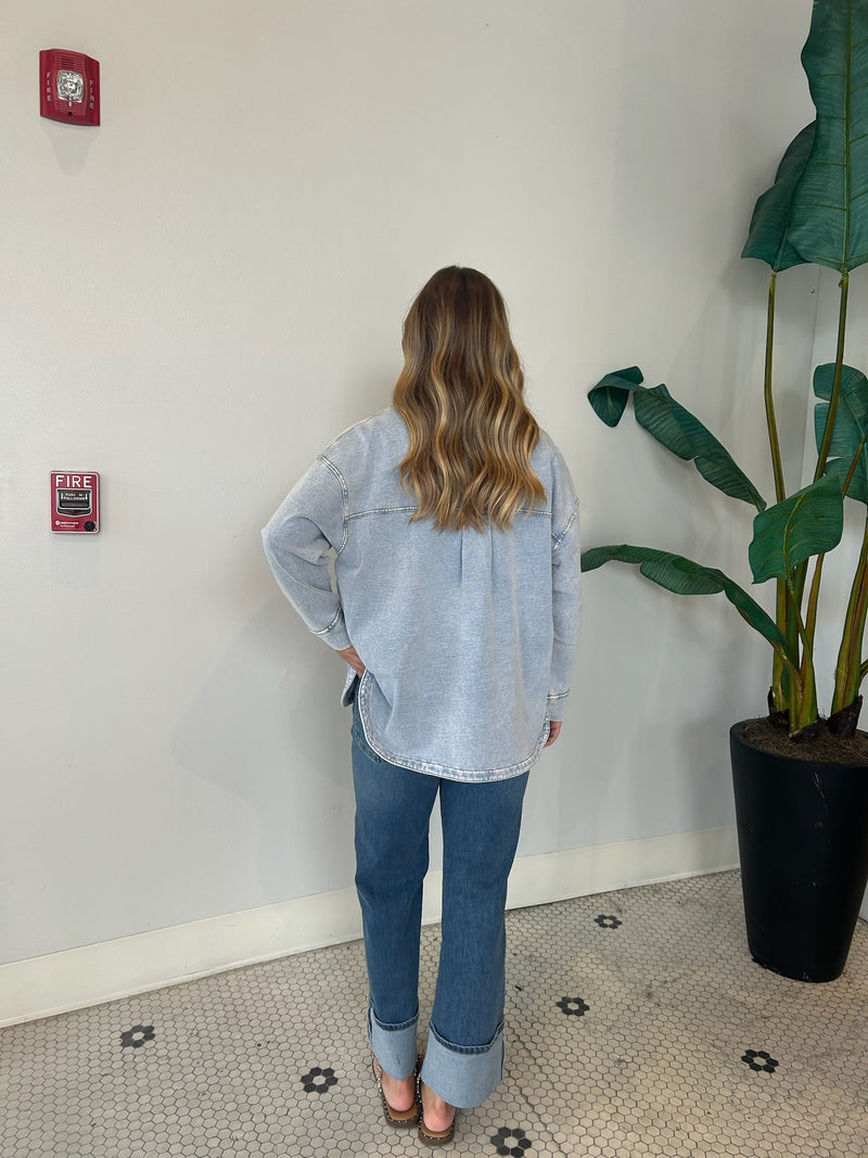 ALL DAY KNIT DENIM JACKET WASHED INDIGO