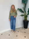 SINDHU LONG SLEEVE CREW NECK CARDIGAN MOSS