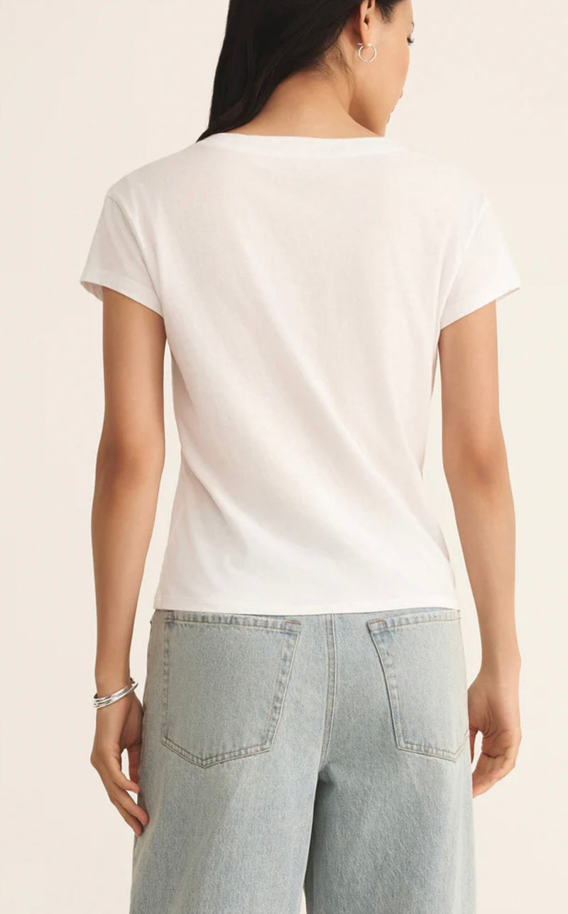LIVELY RELAXED V-NECK TEE WHITE