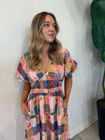 BALLOON PUFF SLEEVE FLORAL DRESS MULTI
