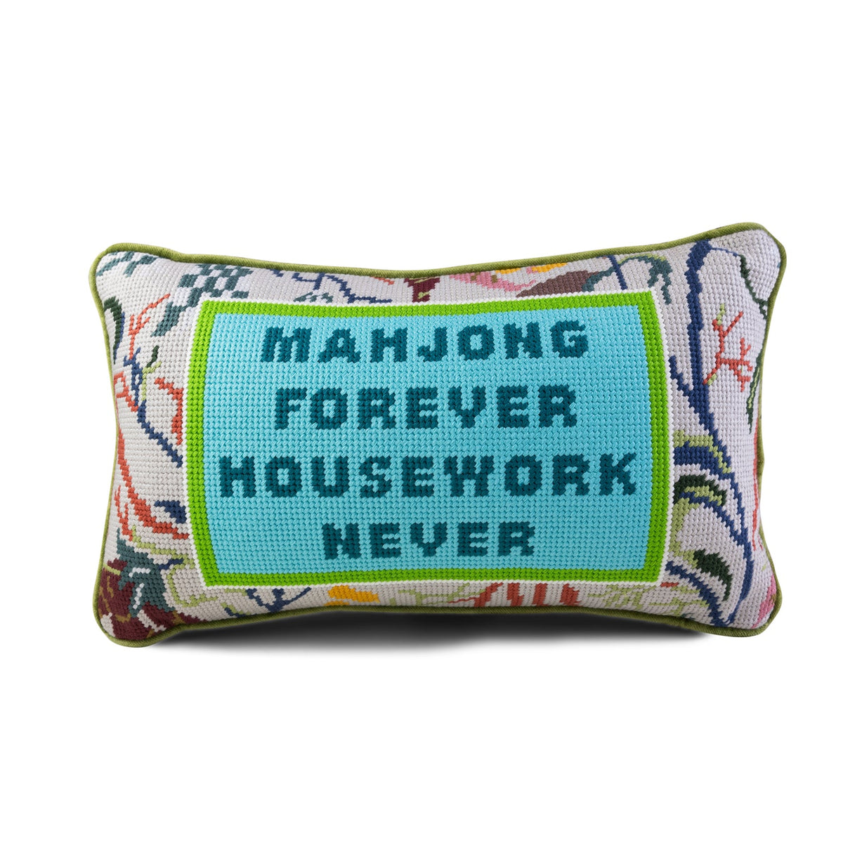 MAHJONG NEEDLEPOINT PILLOW