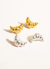 PETITE CROISSANT STUD EARRINGS GOLD