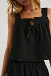 ENYA BLACK GAUZE TOP
