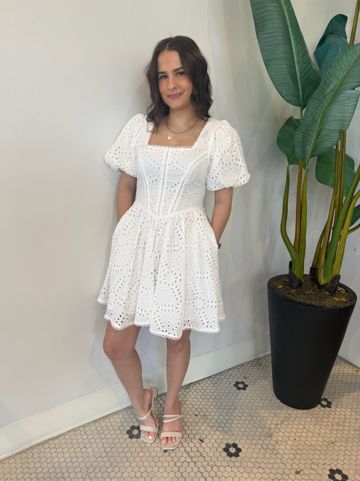 BRIANA DRESS NTRL-ANTIQUE