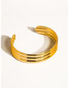 ELODIE STRIPE BOLD GOLD CUFF BRACELET