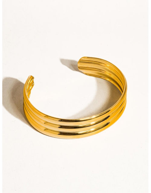 ELODIE STRIPE BOLD GOLD CUFF BRACELET