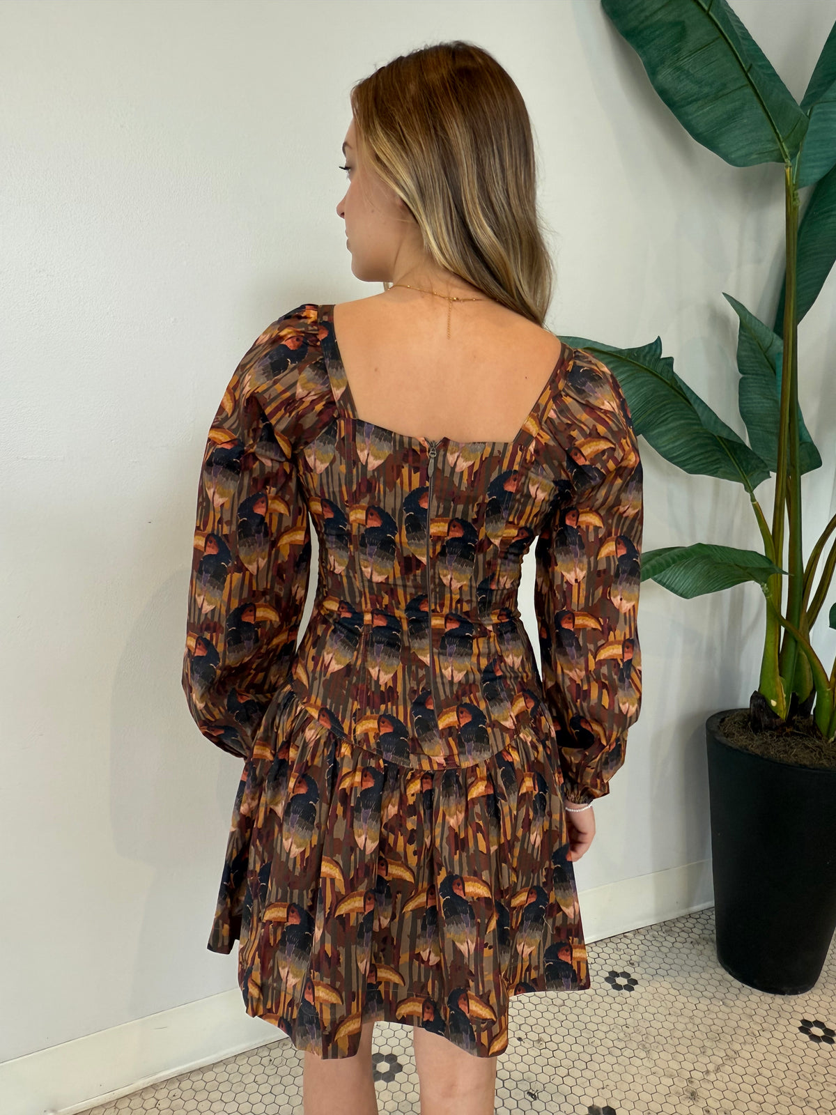 POLLY PRINTED FIT AND FLARE DRESS MULTI COLOR