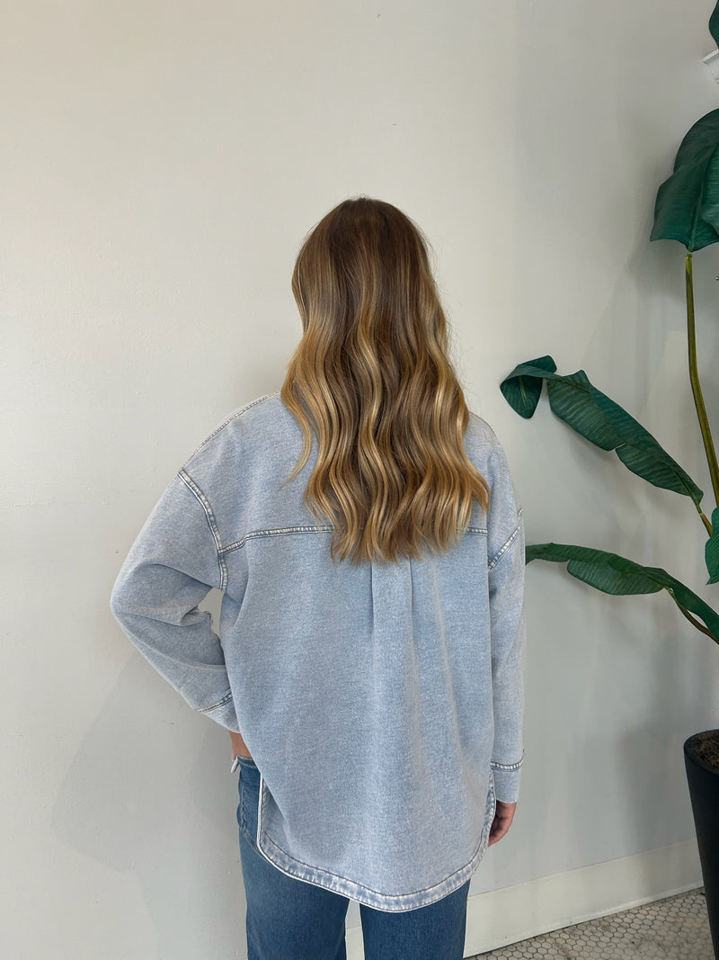 ALL DAY KNIT DENIM JACKET WASHED INDIGO
