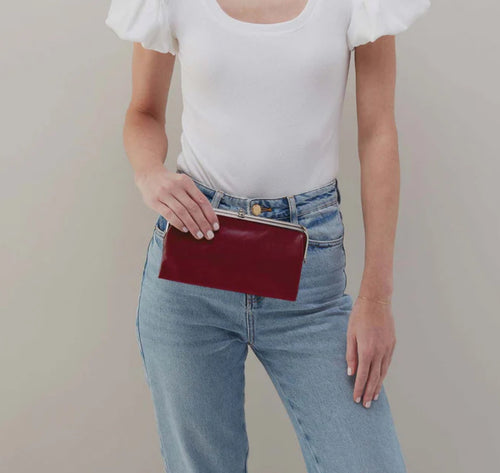 LAUREN CLUTCH SADDLEBERRY