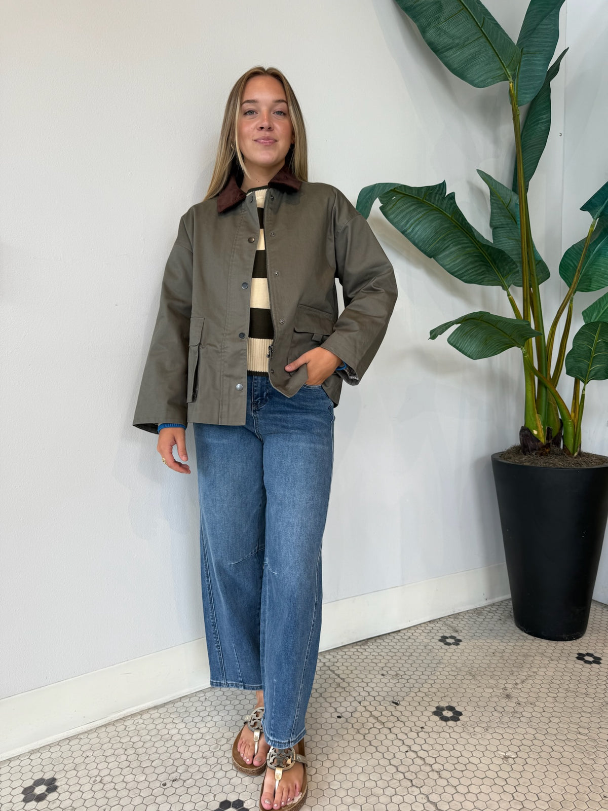 FREDDIE CARGO TWILL BARN JACKET MOSS GREEN