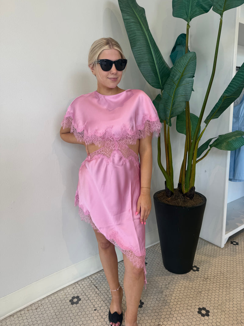 pink boutique sale dresses Peek-a-Boo Pink Dress l Adorned on Gold Women's Boutique