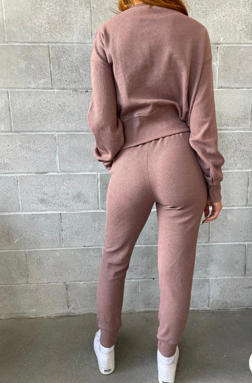 KENZIE WAFFLE JOGGER MAUVE
