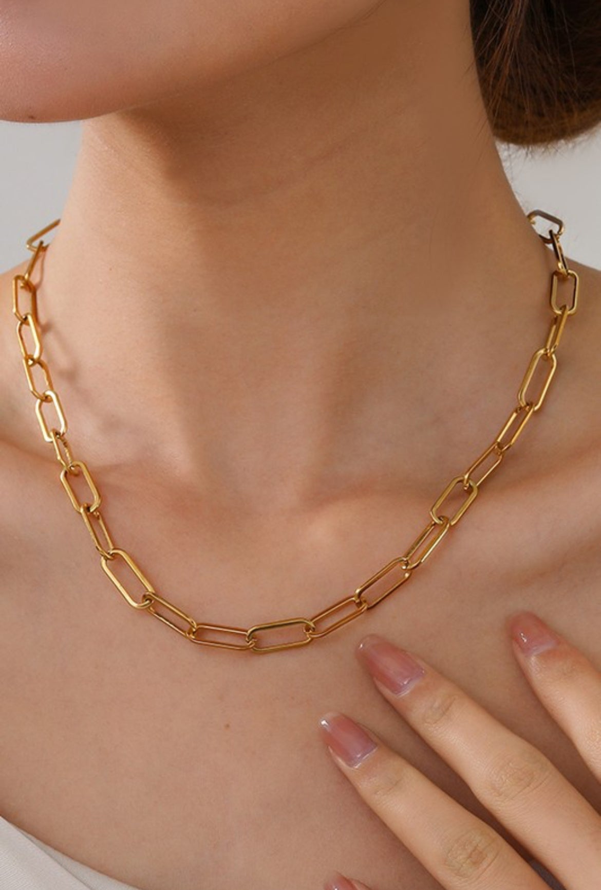 PAPERCLIP CHAIN NECKLACE GOLD