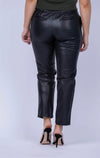 BLACK LEATHER PULL ON PANT