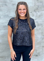 BLACK SEQUIN TOP