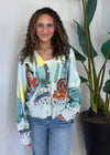 MULTI THANKSGIVING PARADE BUTTON-UP CARDIGAN