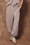 JAN SOFT KNIT BARREL PANT FOG