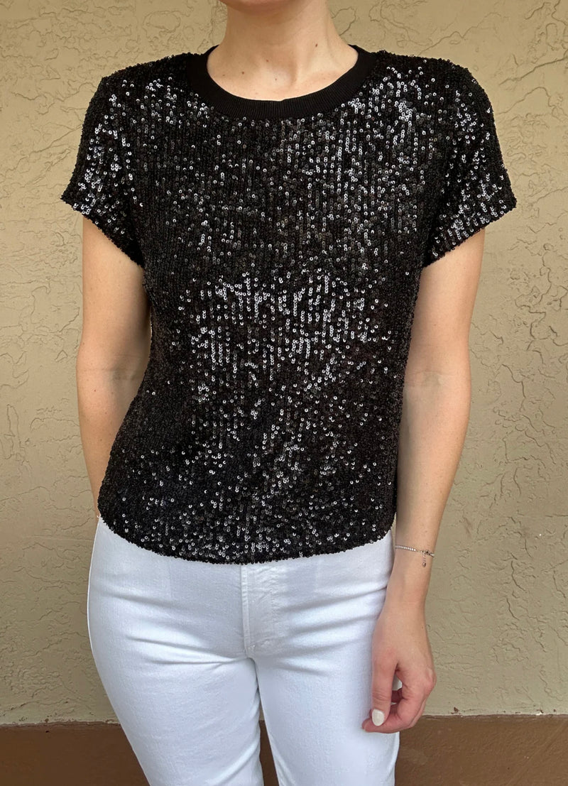 BLACK SEQUIN TOP