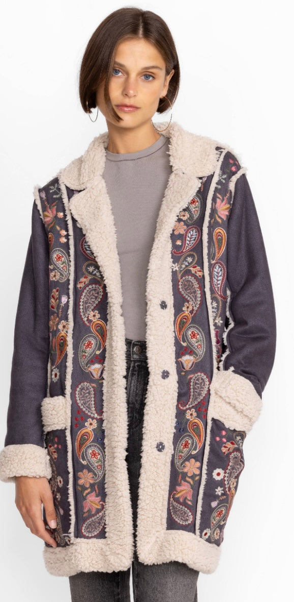 LORI SUEDE SHERPA JACKET
