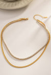RHINESTONE NECKLACE GOLD
