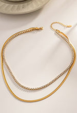 RHINESTONE NECKLACE GOLD
