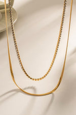 RHINESTONE NECKLACE GOLD