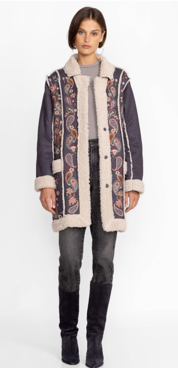 LORI SUEDE SHERPA JACKET