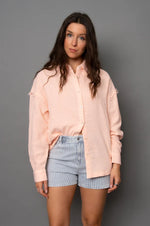 FARAMIR BUTTON FRONT SHIRT DUSTY PEACH