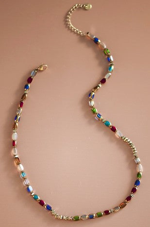 18K GOLD NON-TARNISH BEADED STAINLESS STEEL NECKLACE