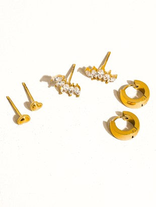 ANOUK HEARTS HOOPS EARRING SET