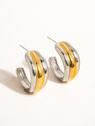 LAZARE MULTI C HOOP EARRINGS